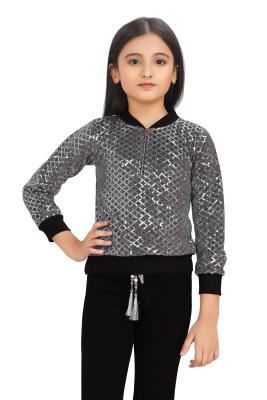 Silver Full Sleeves Party Wear Top For Girls