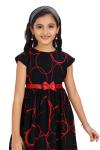 Red Printed Frock For Girls 