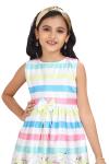 Mix Colour Printed Sleeveless Frock For Girls 