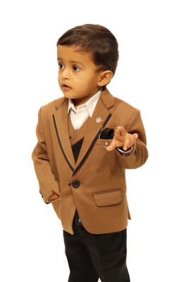 Light Brown Coat Suit For Boys