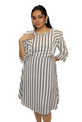 White & Black Casual Middy For Women