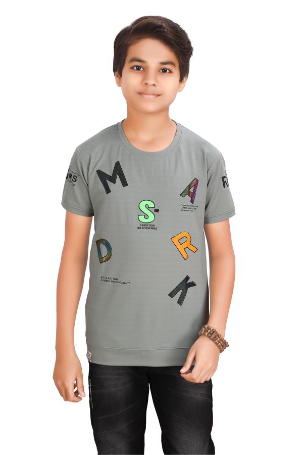Dark Pista printed Half Sleeves T-Shirt For Boys