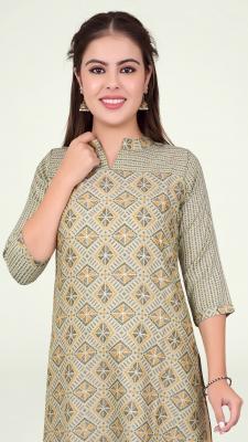 Light Pista Printed Kuti For Women