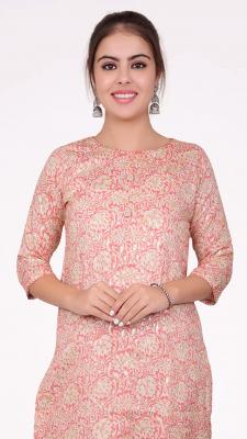Pink Printed Kurti Pant Set For Women	Love the ease and comfort 