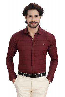 Maroon Casual & Party Wear Shirt For Men