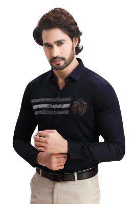 Navy Blue Casual & Party Wear Shirt For Men