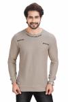 Fawn Full Sleeves  Round Neck T-Shirt For Men 