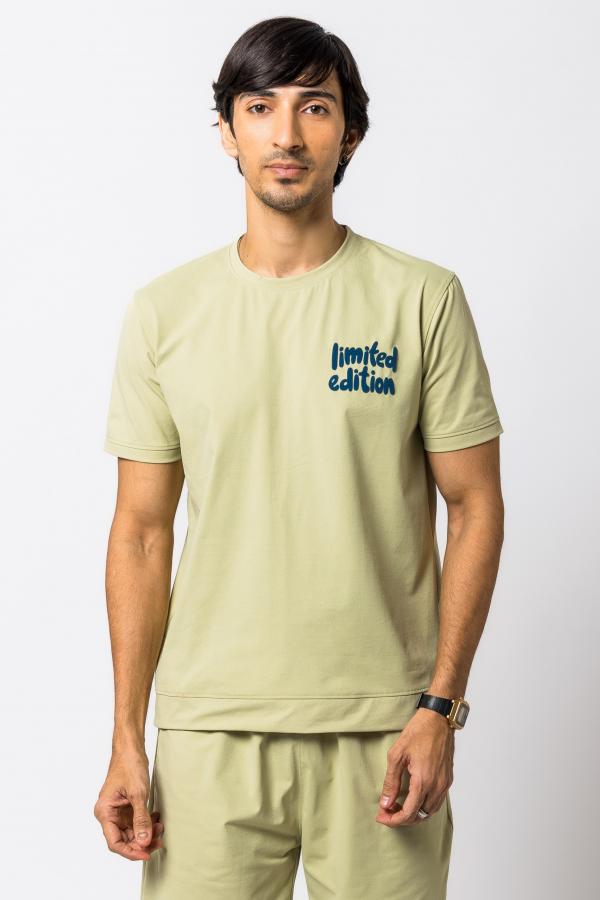 Pista Green Half Sleeves T-Shirt And Shorts Co-Ord Set For Men