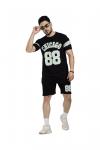 Black Half Sleeves T-Shirt And Shorts Co-Ord Set For Men 