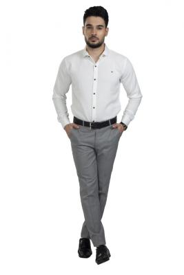 White Plain Casual & Party Wear Shirt For Men