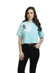 Sky Blue Crop T-Shirt For Women 