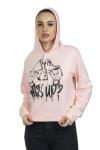 Pink Full Sleeves Hoodie T-Shirt For Women 