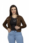 Brown Denim Jacket For Women 